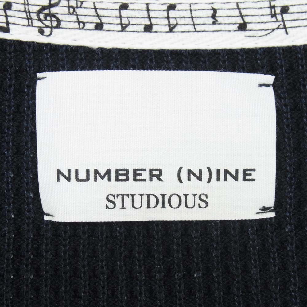 NUMBER(N)INE ナンバーナイン STUDIOUS別注 117131010 ワッフル ニット カーディガン ダークネイビー系 2【美品】【中古】