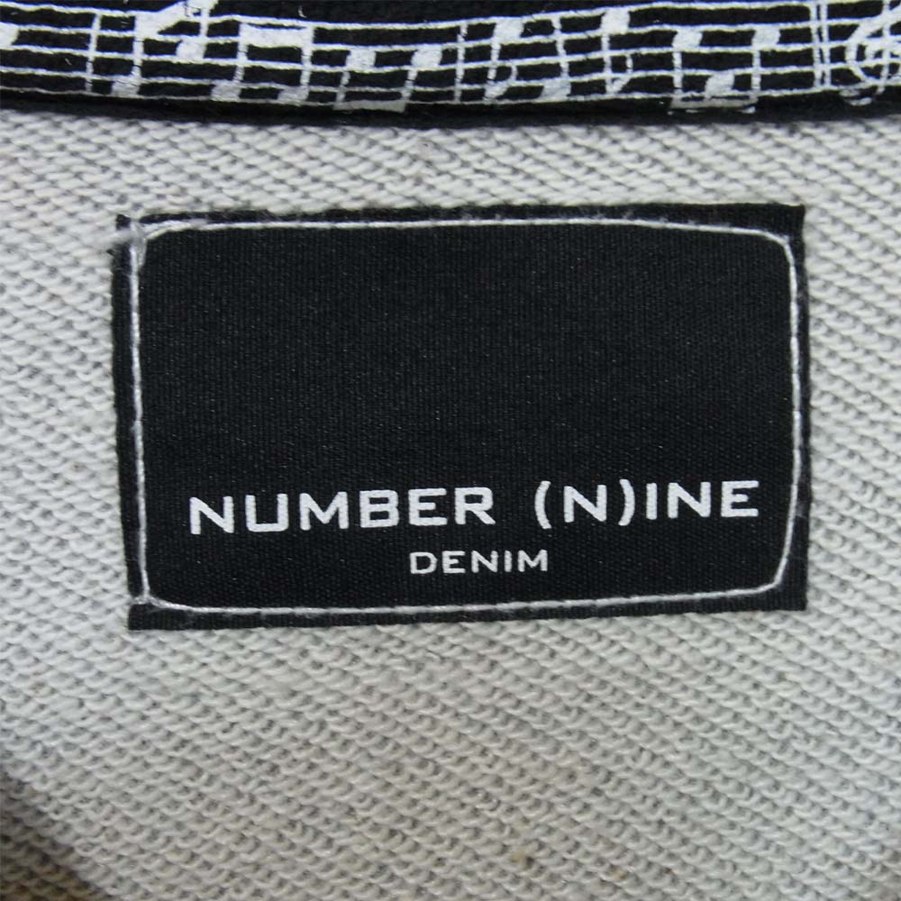 NUMBER(N)INE ナンバーナイン DENIM カットオフ ジップ パーカー グレー系 L【美品】【中古】