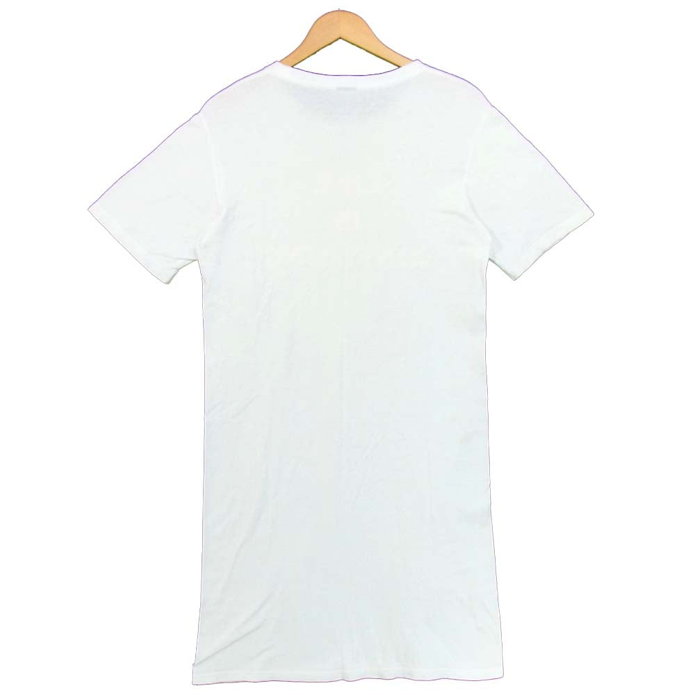 NUMBER(N)INE ナンバーナイン カート期 LIFE IS CONFUSING クラックプリント ロング丈 半袖 カットソー ホワイト系 3【中古】