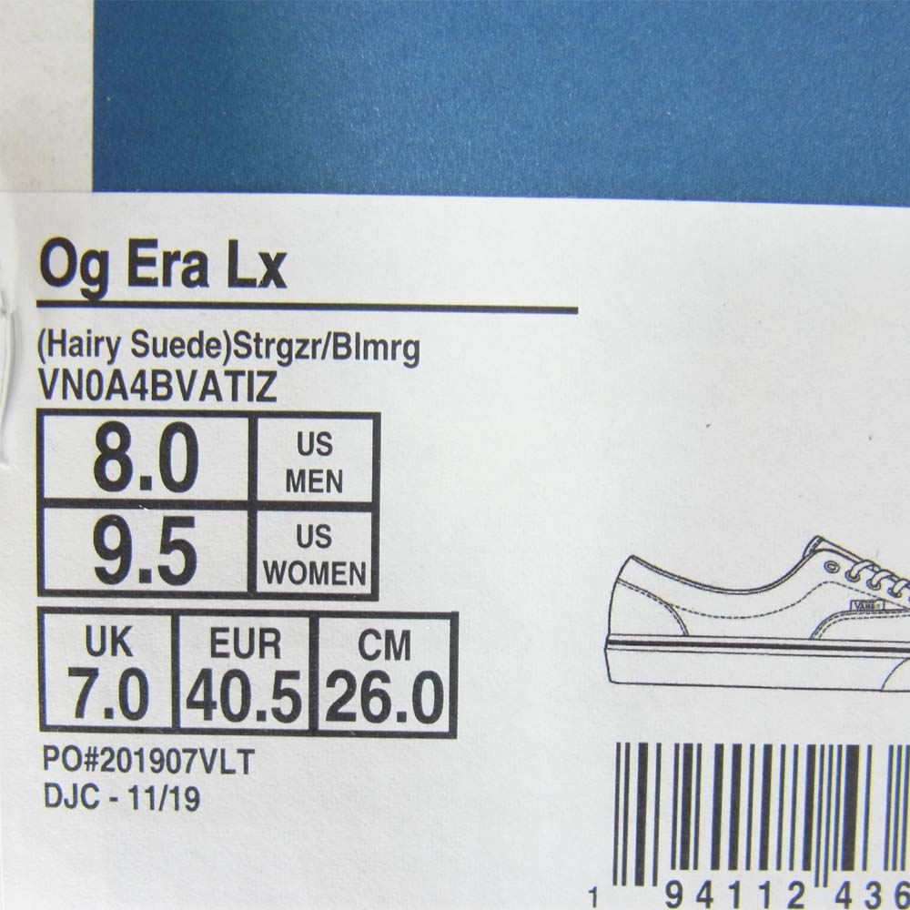 VANS バンズ VN0A4BVATIZ OG ERA LX OG エラ スエード スニーカー グリーン系 26cm【中古】