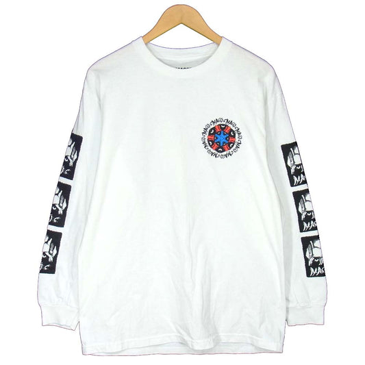 マシス ロングスリーブ プリント Tシャツ ホワイト系 L【中古】