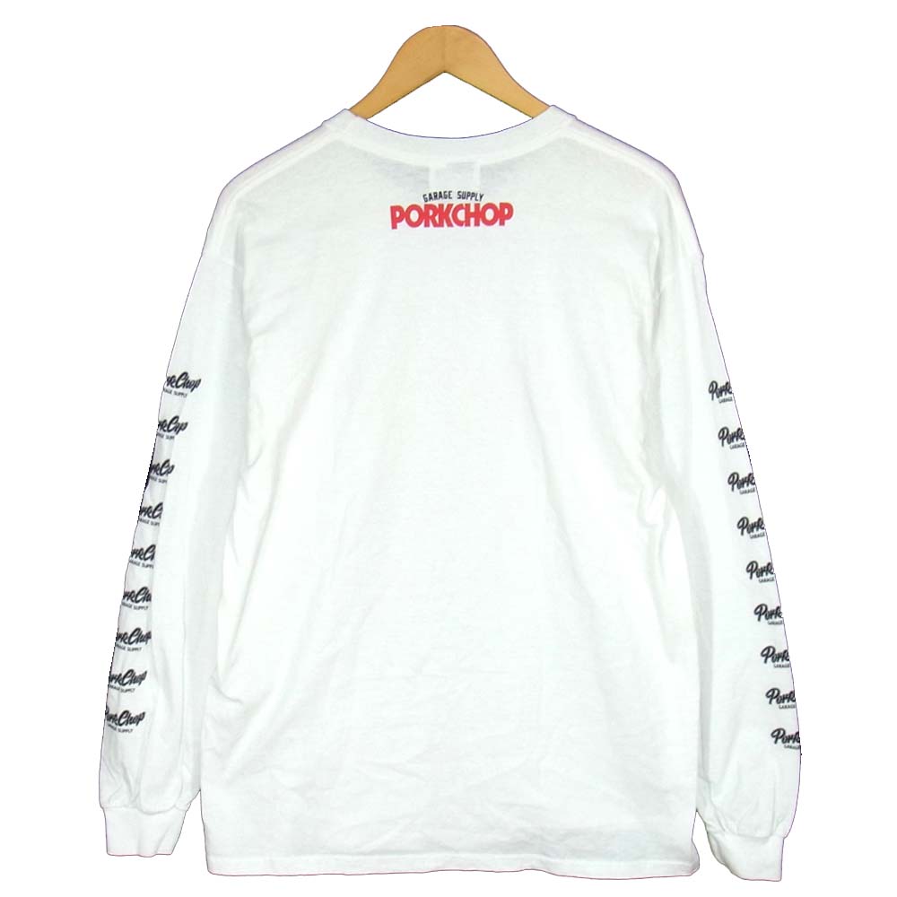 ポークチョップ ガレージサプライ SCRIPT LOGO TEE ロングスリーブ Tシャツ ホワイト系 L【中古】