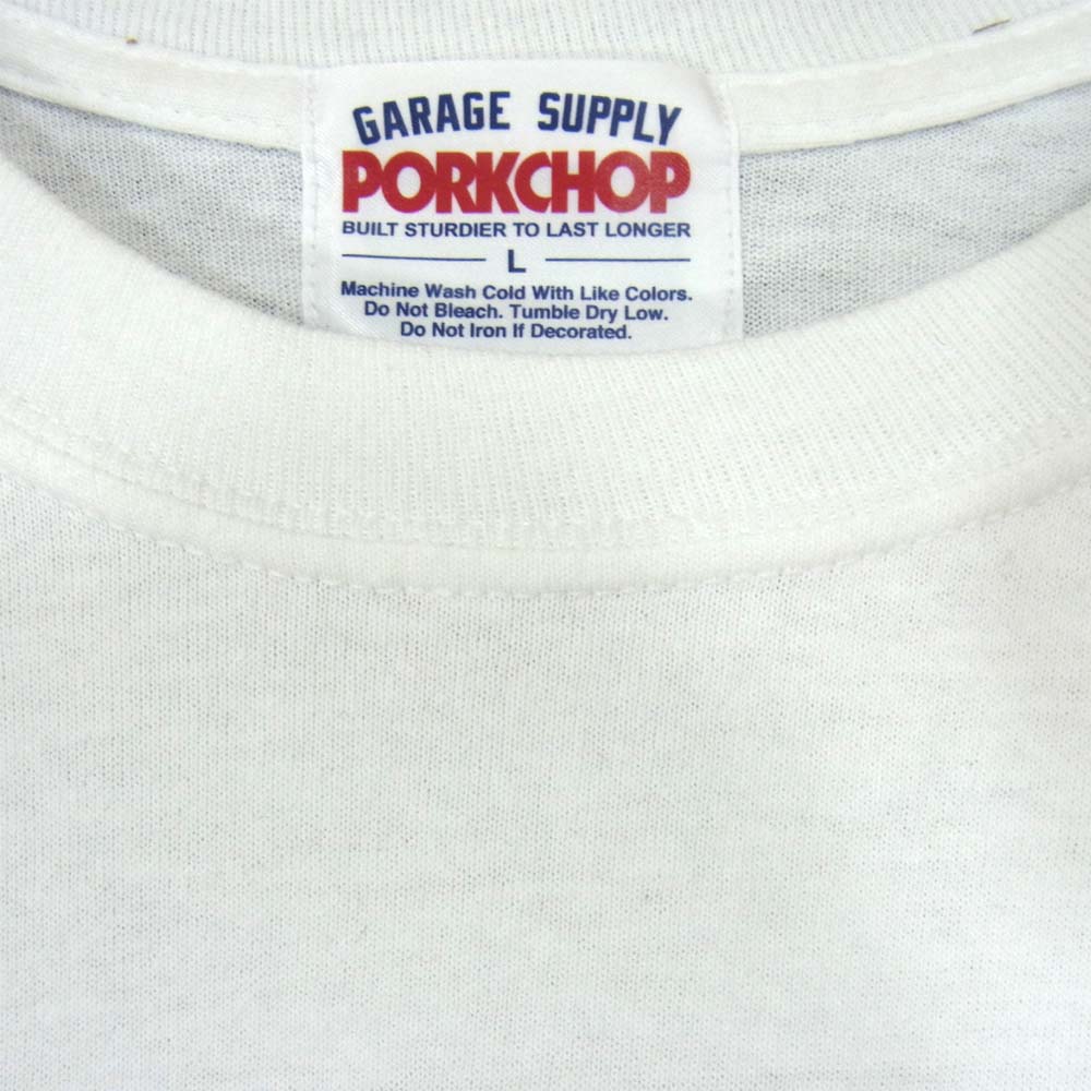 ポークチョップ ガレージサプライ SCRIPT LOGO TEE ロングスリーブ Tシャツ ホワイト系 L【中古】