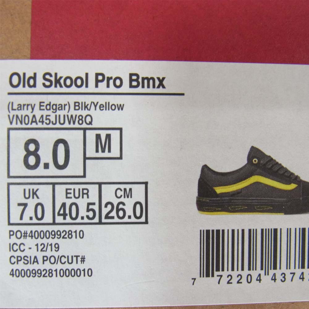 VANS バンズ VN0A45JUW8Q OLD SKOOL PRO BMX Larry Edgar オールドスクール  ブラック系 26cm【美品】【中古】