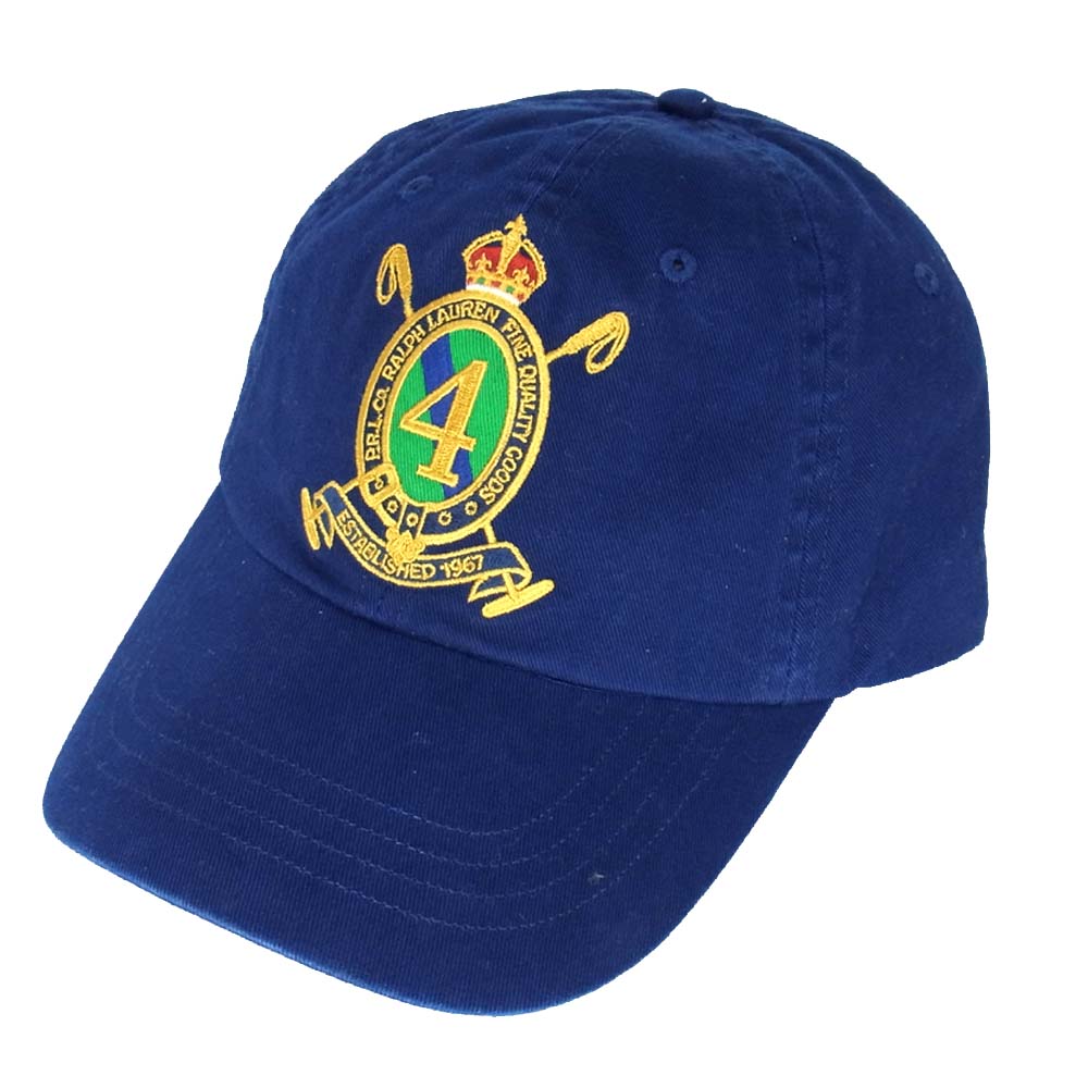 POLO RALPH LAUREN ポロ・ラルフローレン エンブレム キャップ ブルー系【中古】