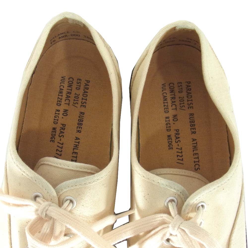 プラス グリッド デッキ スニーカー シューズ ベージュ系 28cm【中古】