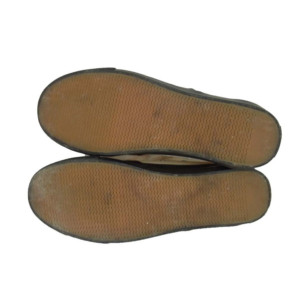 プラス グリッド デッキ スニーカー シューズ ベージュ系 28cm【中古】