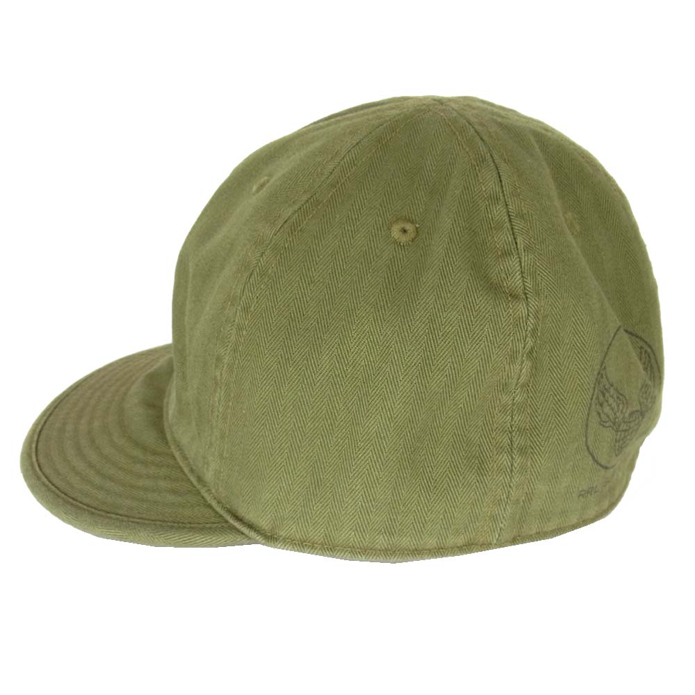 RRL ダブルアールエル コットン ヘリンボーン キャップ カーキ系 L【中古】