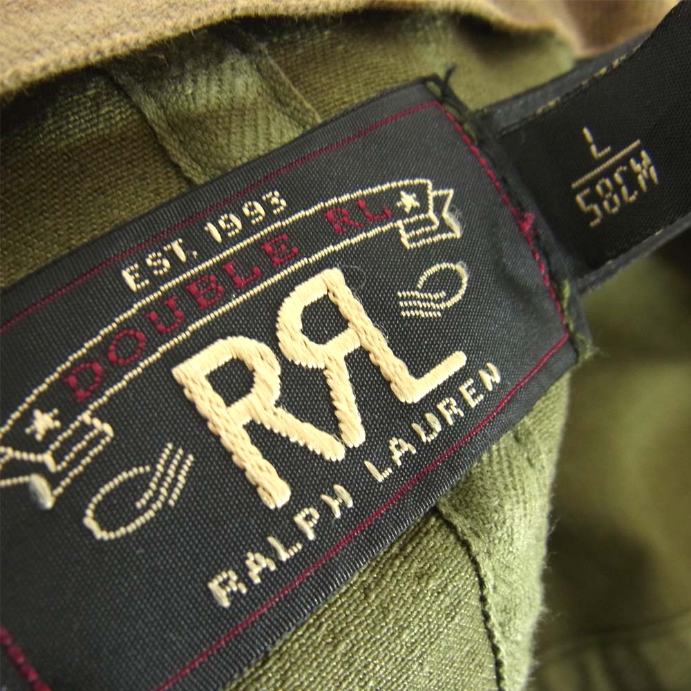 RRL ダブルアールエル コットン ヘリンボーン キャップ カーキ系 L【中古】