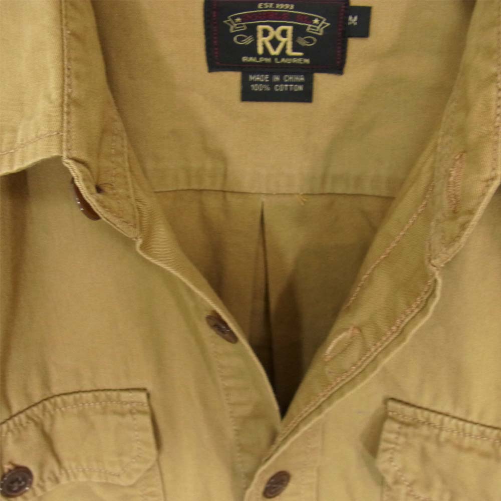 RRL ダブルアールエル ミリタリー ユニチケ 長袖シャツ ベージュ系 M【中古】