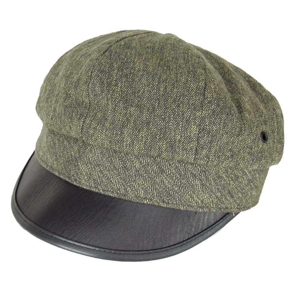 RRL ダブルアールエル レザートリム モーターサイクル キャップ グレー系 L【中古】