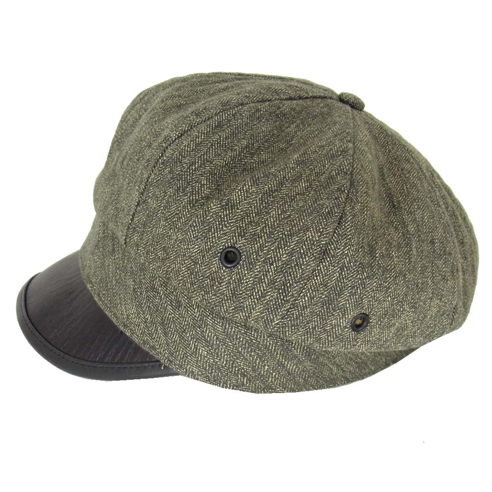 RRL ダブルアールエル レザートリム モーターサイクル キャップ グレー系 L【中古】
