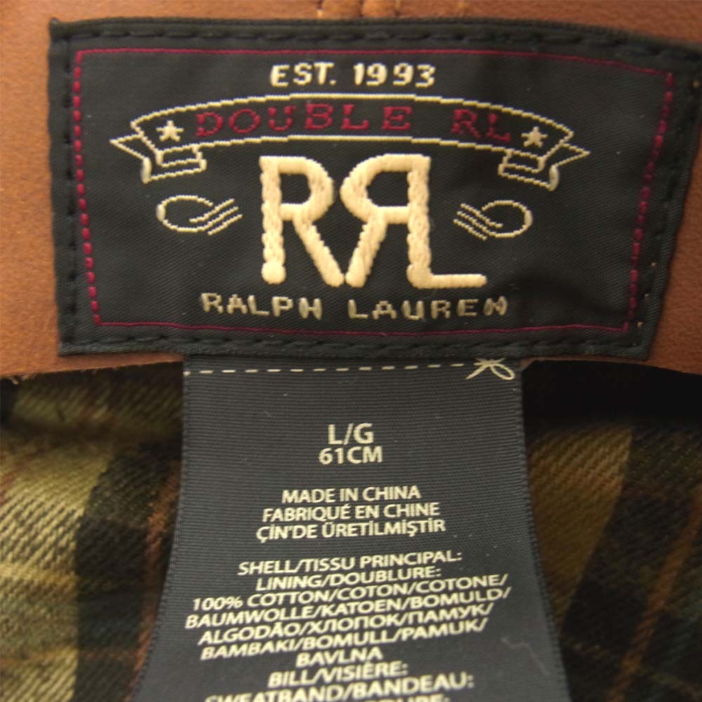 RRL ダブルアールエル レザートリム モーターサイクル キャップ グレー