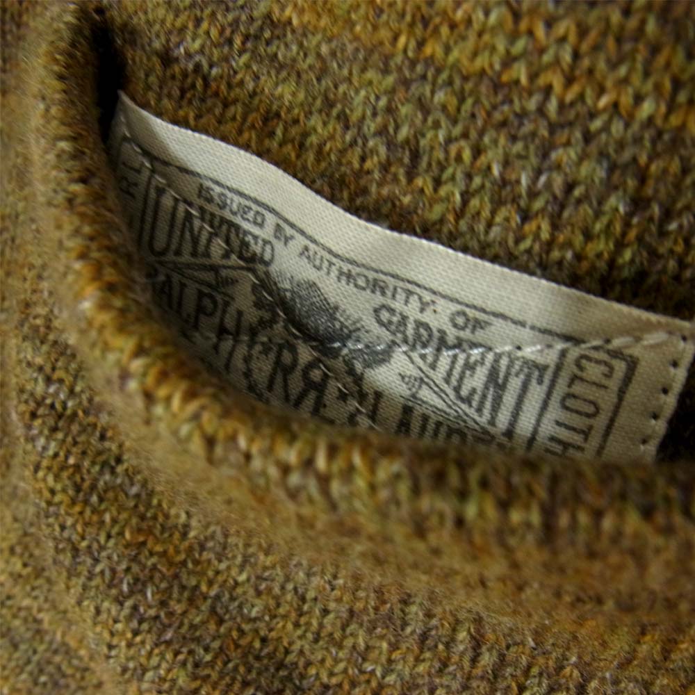 RRL ダブルアールエル 国内正規品 USA製 コットン ウール ジップ ニット ジャケット カーキ系 S/P【中古】