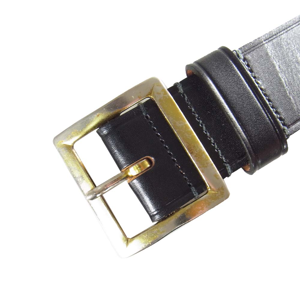 AT LAST アットラスト TIMEWORN CLOTHING タイムウォーン レザー ベルト ブラック系 32【中古】