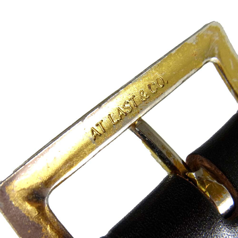 AT LAST アットラスト TIMEWORN CLOTHING タイムウォーン レザー ベルト ブラック系 32【中古】