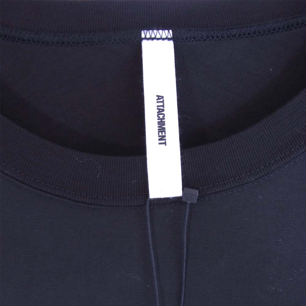 ATTACHMENT アタッチメント AJ03-256 ギザシルキー天竺 クルーネックL/S ブラック系 3【新古品】【未使用】【中古】