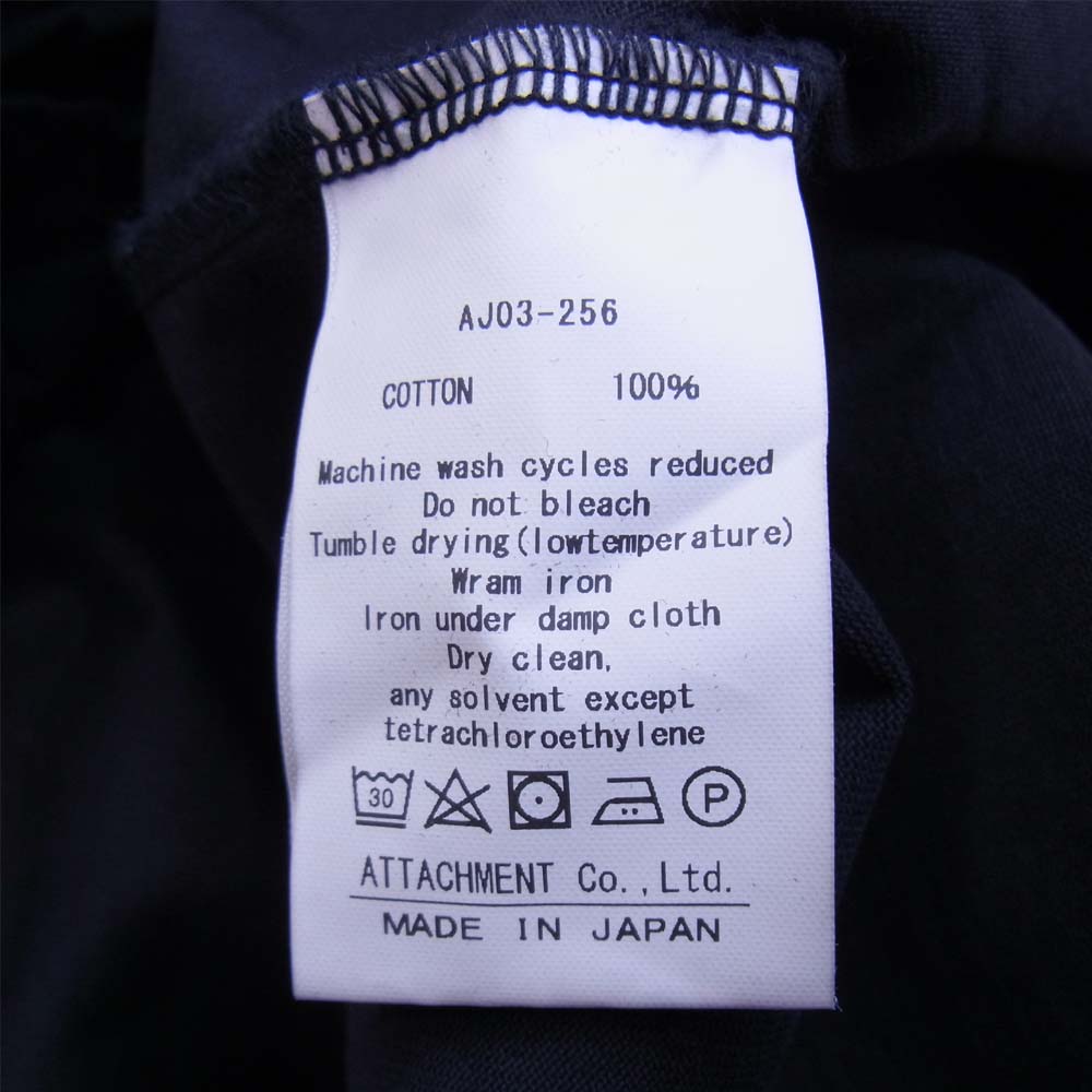 ATTACHMENT アタッチメント AJ03-256 ギザシルキー天竺 クルーネックL/S ブラック系 3【新古品】【未使用】【中古】
