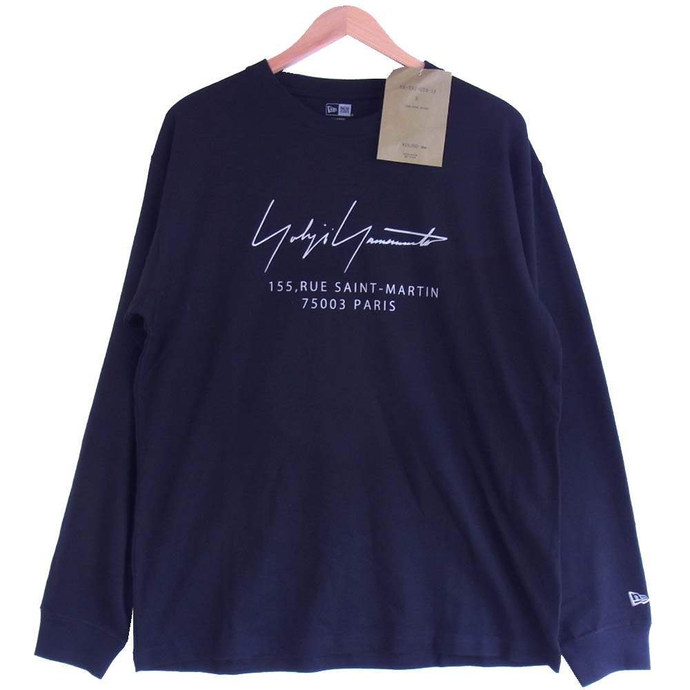 Yohji Yamamoto ヨウジヤマモト POUR HOMME プールオム HR-T97-078-1A New Era PARIS LOGO L/S COTTON TEE ブラック系 5【新古品】【未使用】【中古】