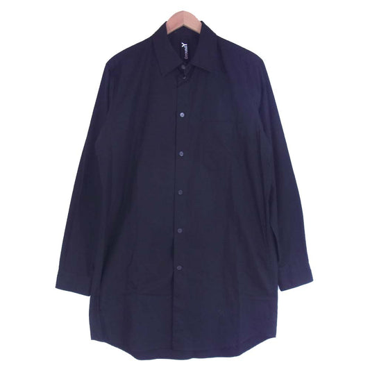 Yohji Yamamoto ヨウジヤマモト GroundY GR-B07-001 Cotton Broad Left Collar Gusset Shirt レフトカラーガセット シャツ ブラック系 3【新古品】【未使用】【中古】