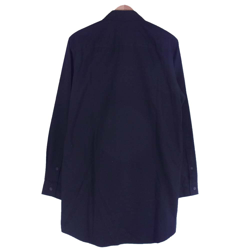 Yohji Yamamoto ヨウジヤマモト GroundY GR-B07-001 Cotton Broad Left Collar Gusset Shirt レフトカラーガセット シャツ ブラック系 3【新古品】【未使用】【中古】