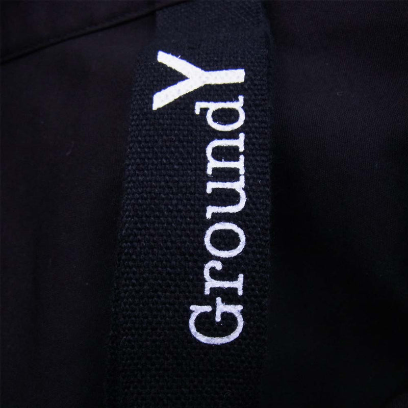 Yohji Yamamoto ヨウジヤマモト GroundY GR-B07-001 Cotton Broad Left Collar Gusset Shirt レフトカラーガセット シャツ ブラック系 3【新古品】【未使用】【中古】
