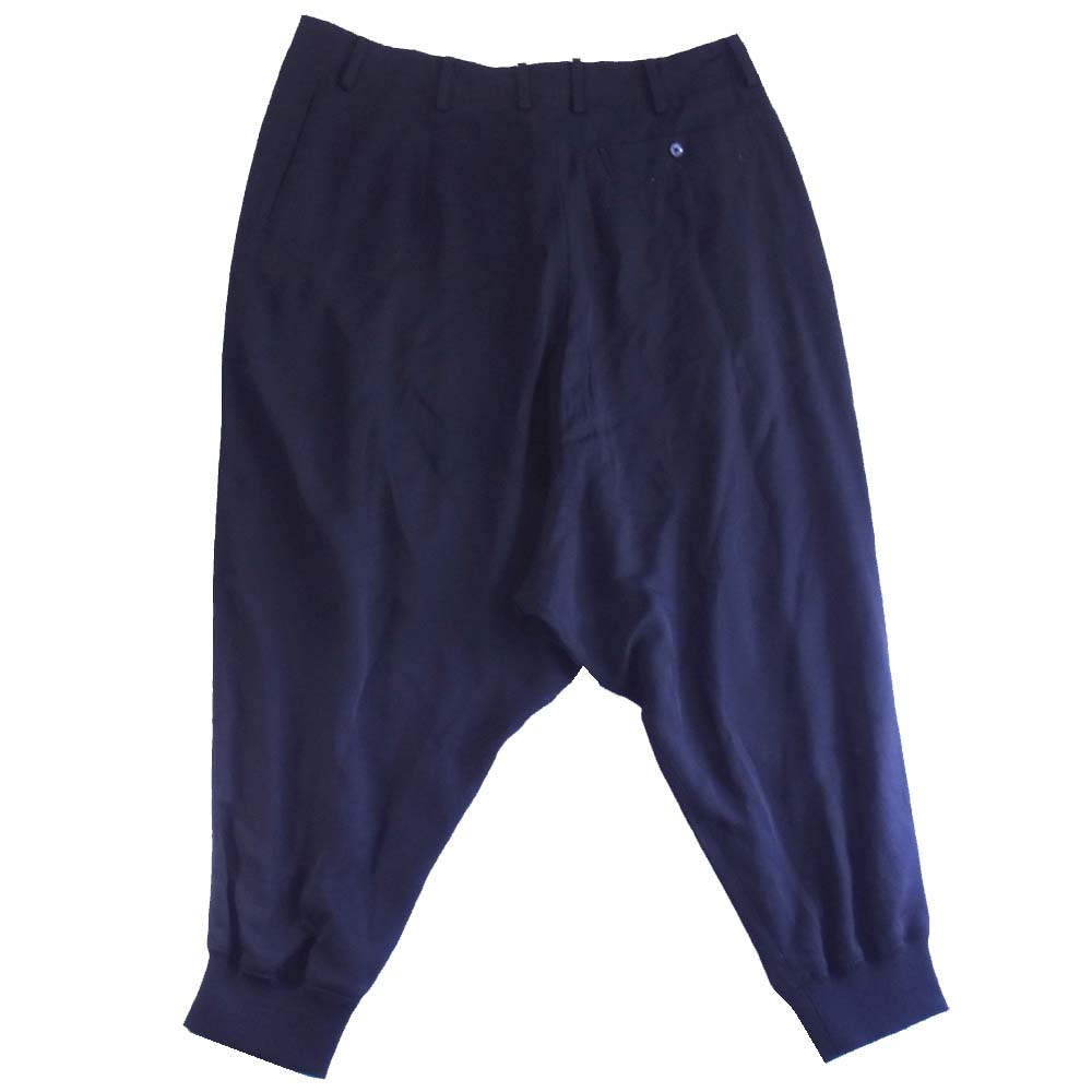 Yohji Yamamoto ヨウジヤマモト GroundY GR-P18-200 TE/Burberry Hem Rib Wrap Saruel Pants テンセルバーバリー 裾リブ ラップ サルエル パンツ ブラック系【新古品】【未使用】【中古】