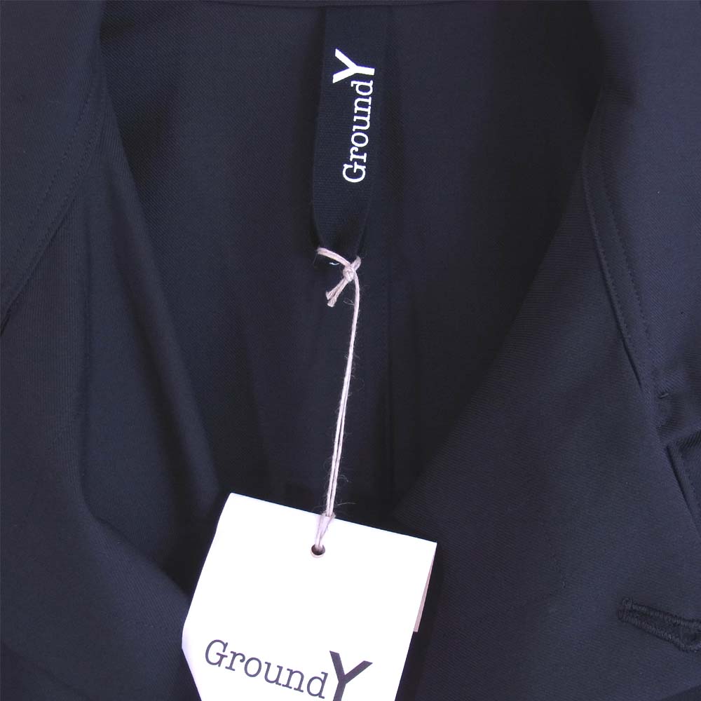 Yohji Yamamoto ヨウジヤマモト GroundY GC-D03-100 19AW W/E Gabardine Stand dress ギャバ スタンドドレス コート ブラック系 3【新古品】【未使用】【中古】