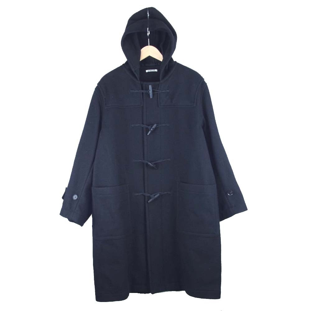 AURALEE オーラリー 18aw A8AC01HM HARD MELTON DUFFLE COAT メルトン ダッフル コート ブラック系 4【美品】【中古】