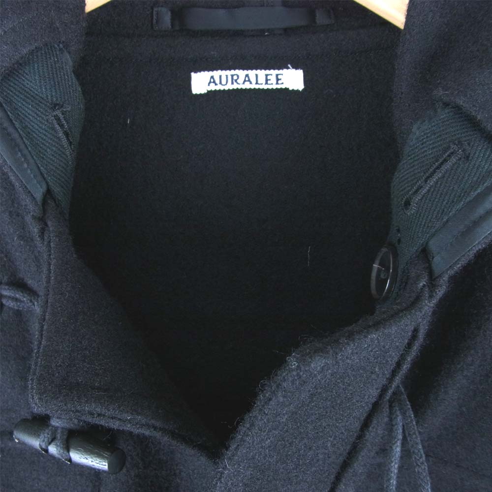 AURALEE オーラリー 18aw A8AC01HM HARD MELTON DUFFLE COAT メルトン ダッフル コート ブラック系 4【美品】【中古】