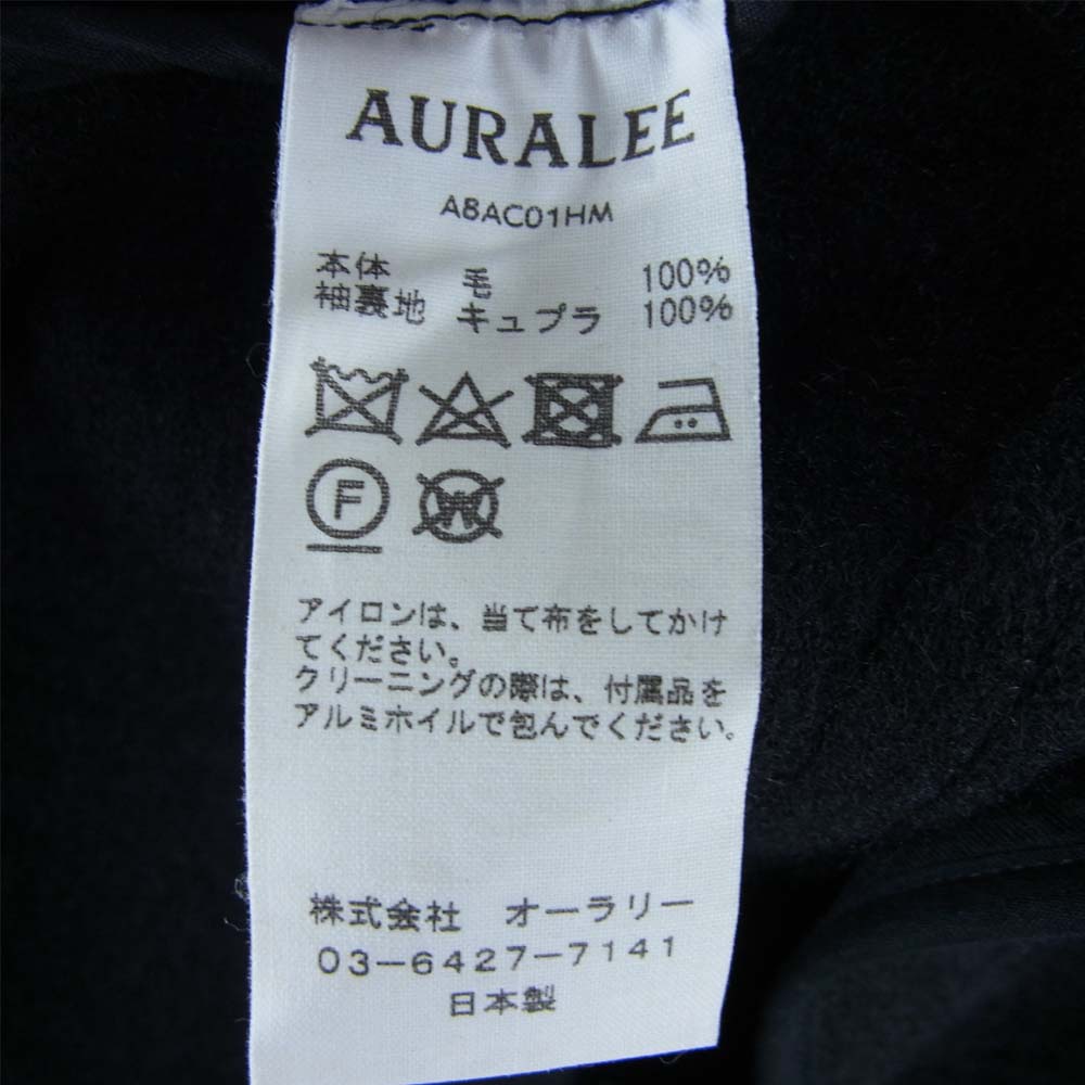 AURALEE オーラリー 18aw A8AC01HM HARD MELTON DUFFLE COAT メルトン ダッフル コート ブラック系 4【美品】【中古】