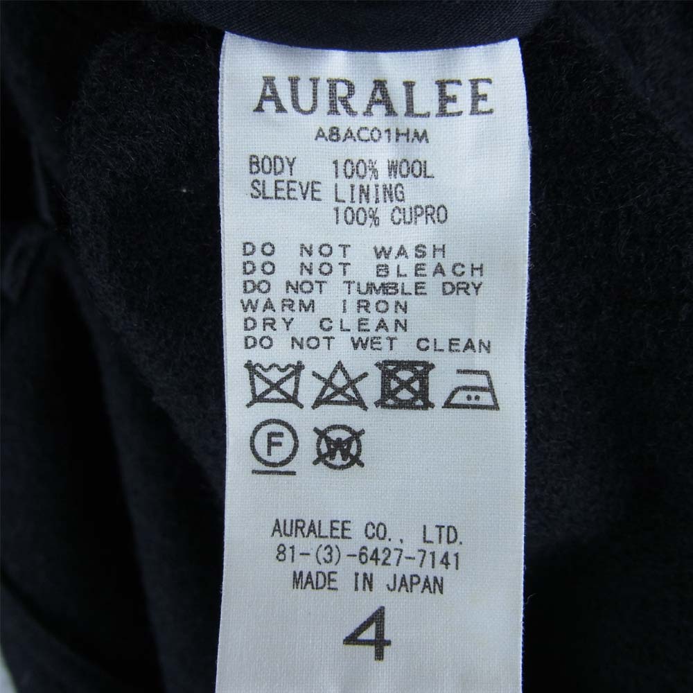 AURALEE オーラリー 18aw A8AC01HM HARD MELTON DUFFLE COAT メルトン ダッフル コート ブラック系 4【美品】【中古】