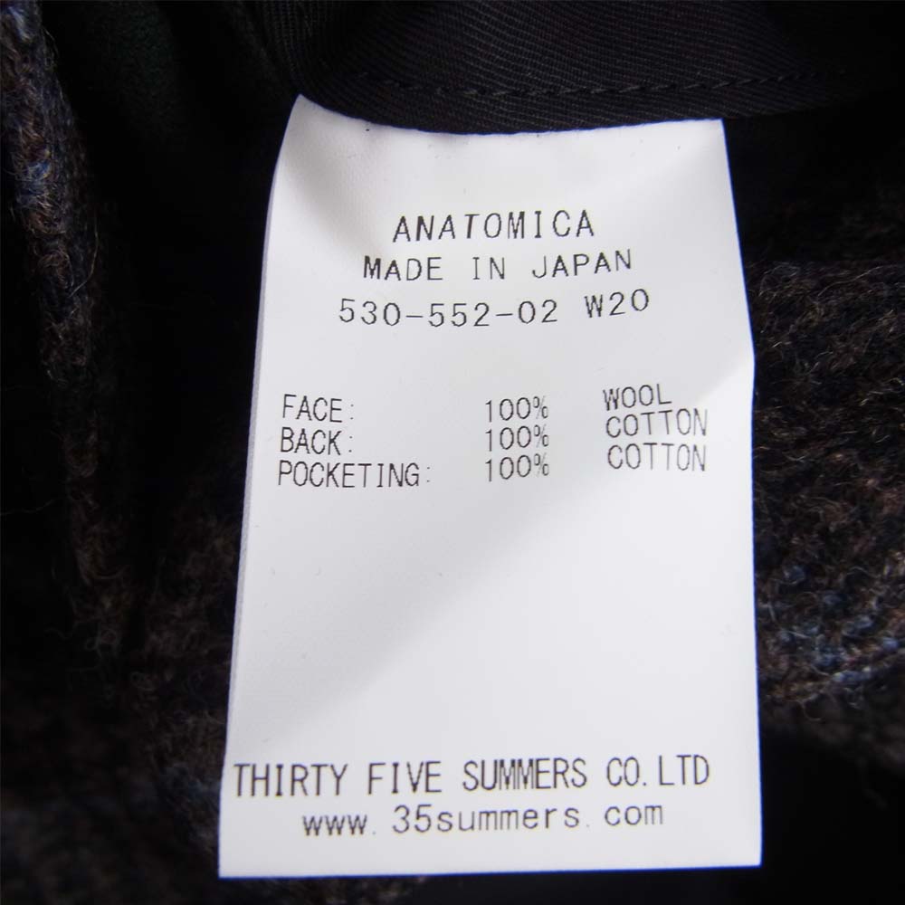 アナトミカ 20AW 530-552-02 SINGLE RAGLAN 2 S-P GABARDINE リバーシブル シングル ラグラン コート ブラック系 チャコール系 48【新古品】【未使用】【中古】