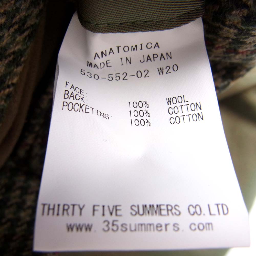 アナトミカ 20AW 530-552-02 SINGLE RAGLAN 2 S-P GABARDINE リバーシブル シングル ラグラン コート オリーブ系 46【新古品】【未使用】【中古】
