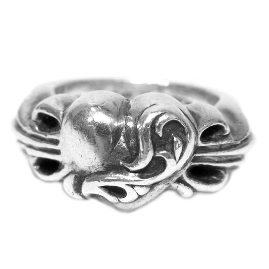 CHROME HEARTS クロムハーツ（原本無） FLRL CRS HET フローラル ハート リング シルバー系 実寸12号【中古】