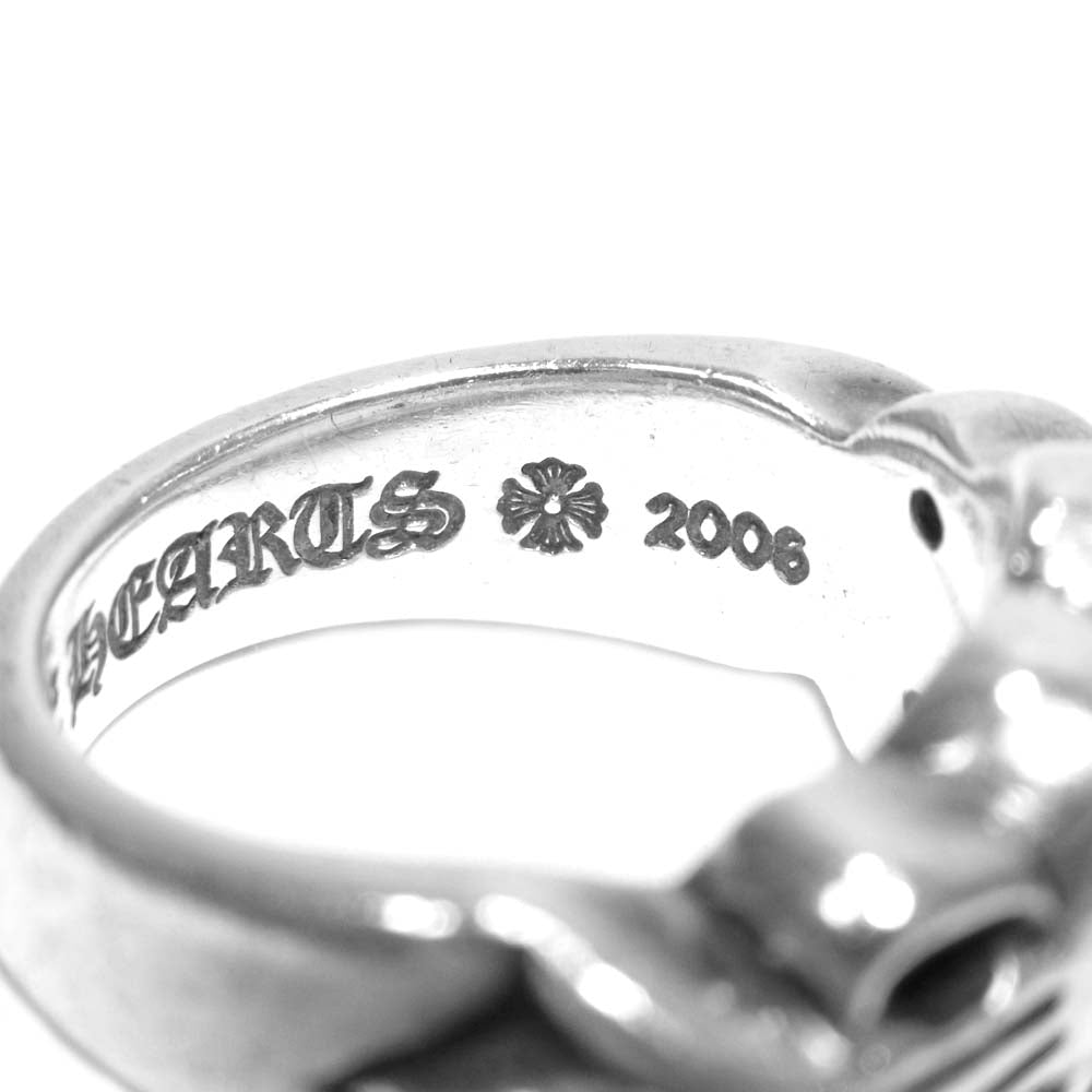CHROME HEARTS クロムハーツ（原本無） FLRL CRS HET フローラル ハート リング シルバー系 実寸12号【中古】