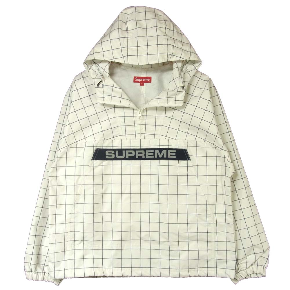 Supreme シュプリーム 19AW Heavy Nylon Anorak ヘビー ナイロン アノラック パーカー ホワイト系 S【美品】【中古】