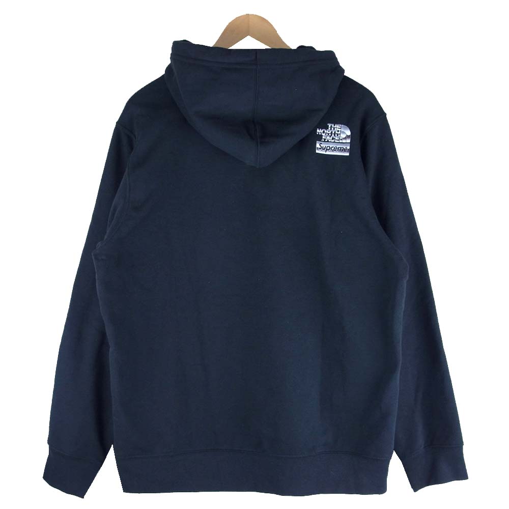 Supreme シュプリーム 18SS THE NORTH FACE ノースフェイス 国内正規品 Metallic Logo Hooded Sweatshirt パーカー ブラック系 L【極上美品】【中古】