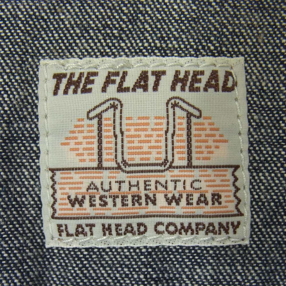 THE FLAT HEAD ザフラットヘッド 刺繍 デニム シャツ インディゴブルー