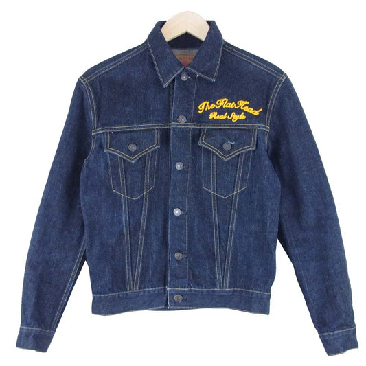 THE FLAT HEAD ザフラットヘッド 6003W 刺繍 デニム ジャケット 3rdタイプ インディゴブルー系 36【中古】