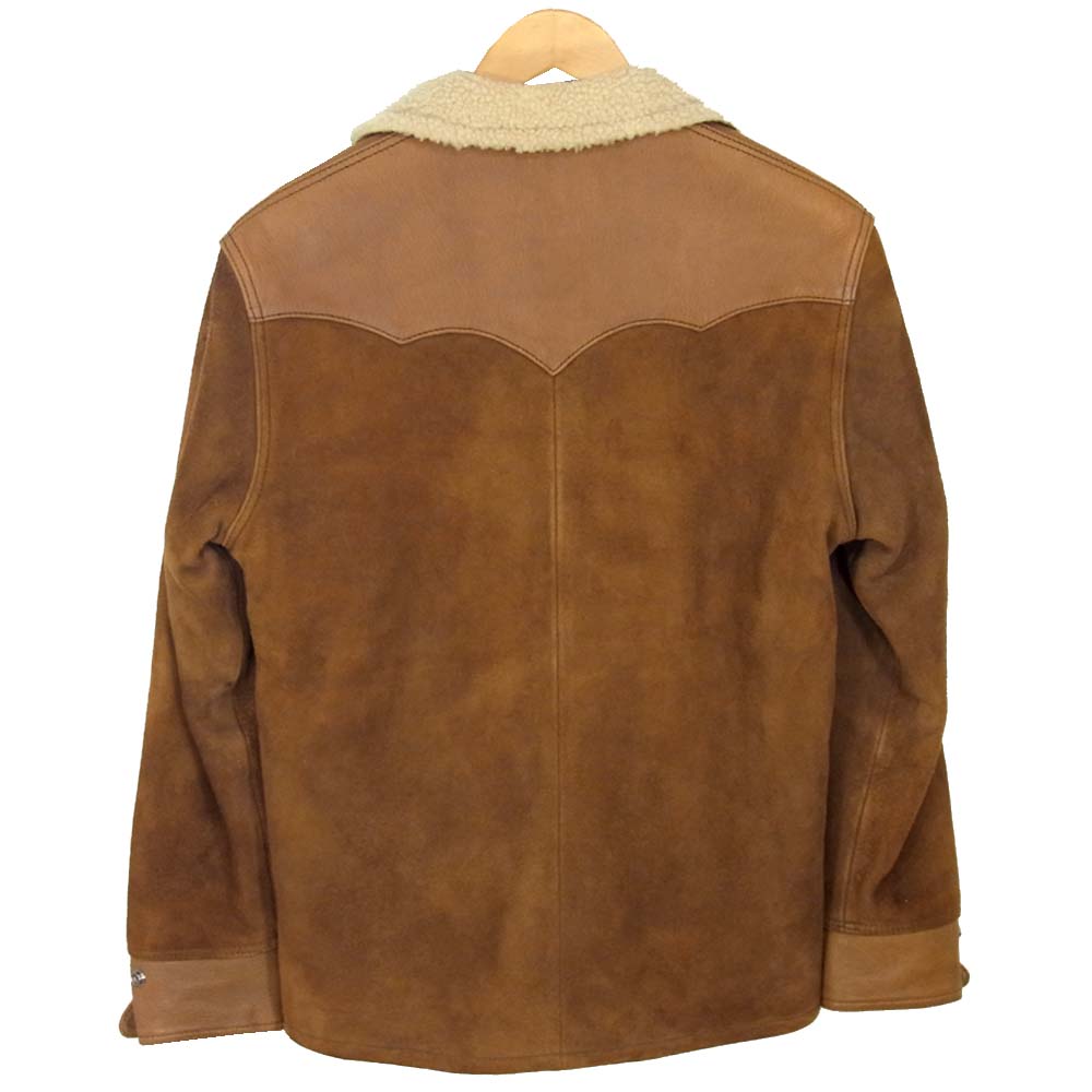 THE FLAT HEAD ザフラットヘッド ディアスキン ランチコート ジャケット ブラウン系 36【中古】