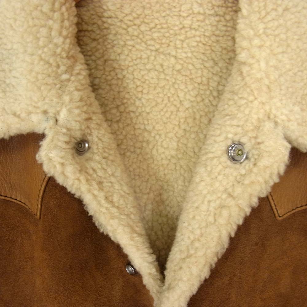 THE FLAT HEAD ザフラットヘッド ディアスキン ランチコート ジャケット ブラウン系 36【中古】