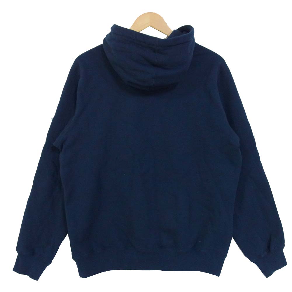 Supreme シュプリーム 19AW Text Rib Hooded Sweatshirt テキストリブ パーカー ダークネイビー系 M【中古】