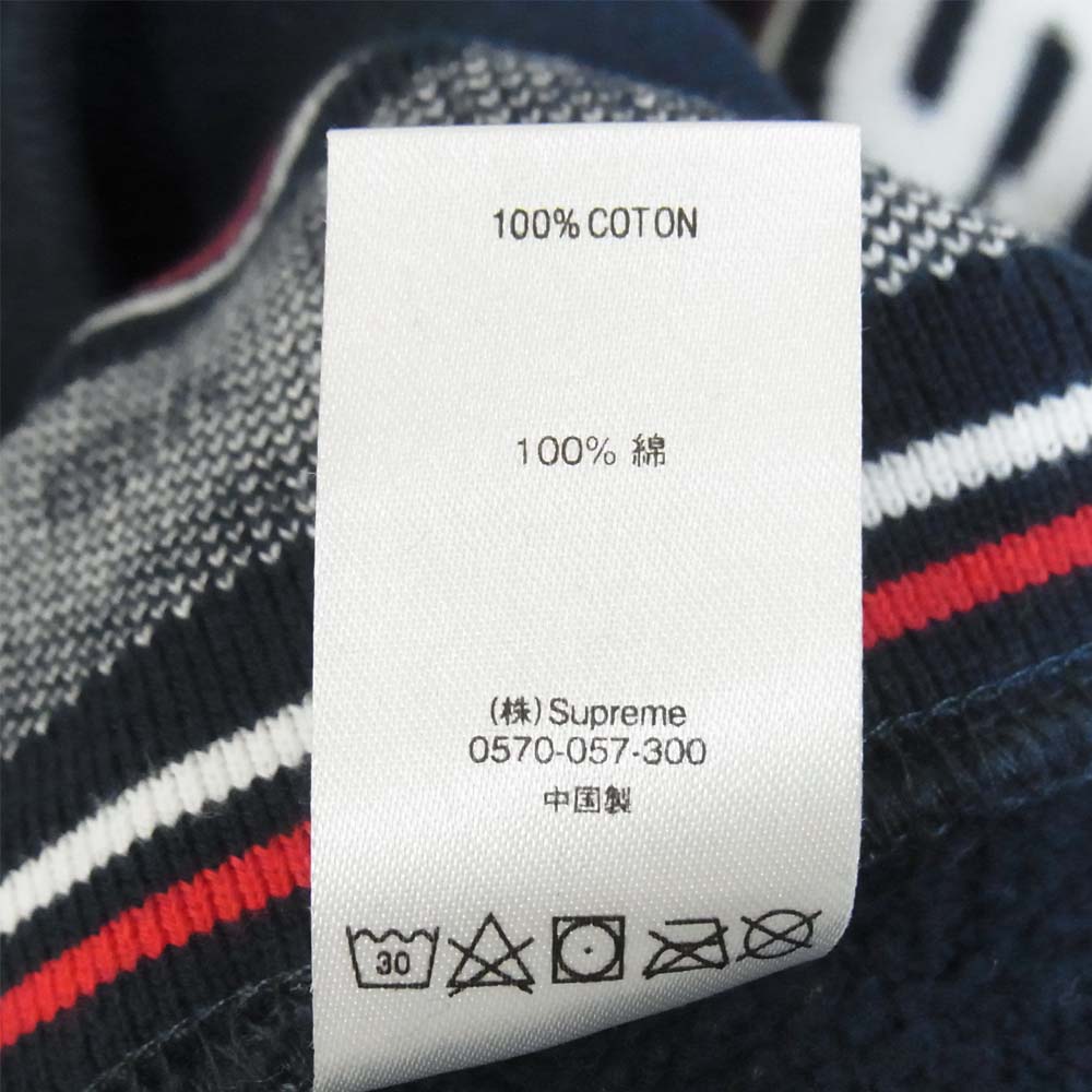 Supreme シュプリーム 19AW Text Rib Hooded Sweatshirt テキストリブ パーカー ダークネイビー系 M【中古】