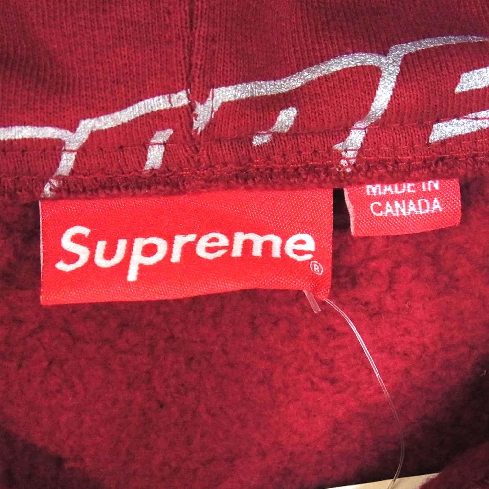 Supreme シュプリーム 18SS Repeat Zip Up Hooded Sweatshirt ジップアップ パーカー エンジ系 M【極上美品】【中古】