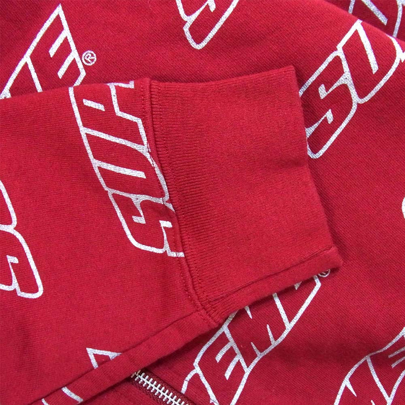 Supreme シュプリーム 18SS Repeat Zip Up Hooded Sweatshirt ジップアップ パーカー エンジ系 M【極上美品】【中古】