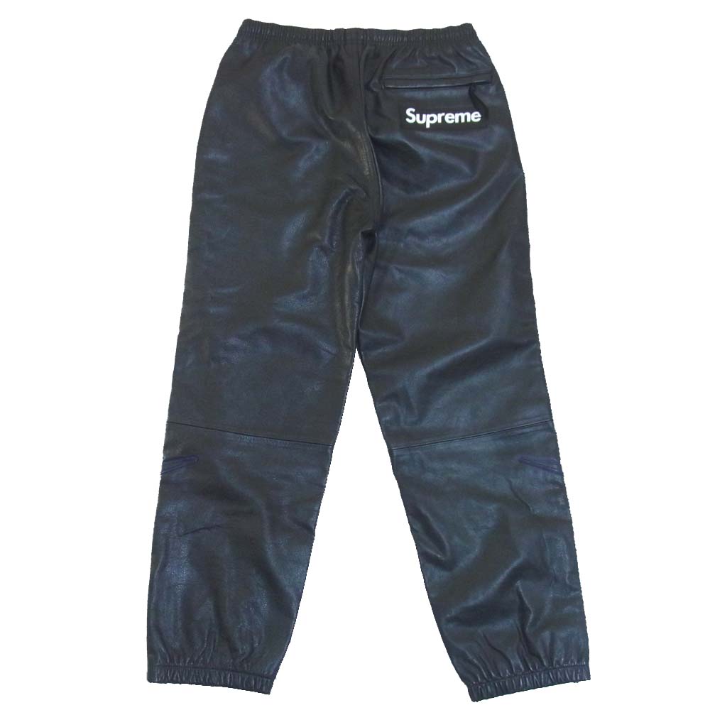 Supreme シュプリーム × ナイキ Nike 19AW Leather Warm Up Pant ブラック系 S【中古】