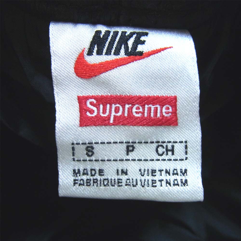 Supreme シュプリーム × ナイキ Nike 19AW Leather Warm Up Pant ブラック系 S【中古】