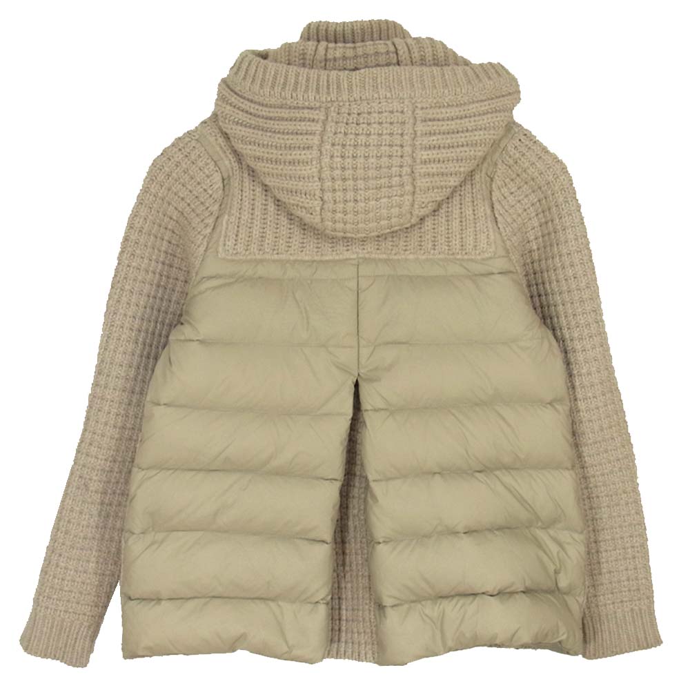 バーク ニット ダッフル ダウン コート ベージュ系 S【中古】