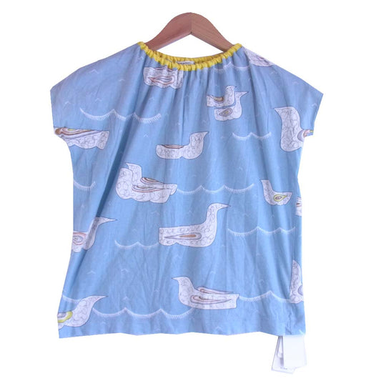 mina perhonen ミナペルホネン Morning port カットソー 100 ブルー系 100【中古】